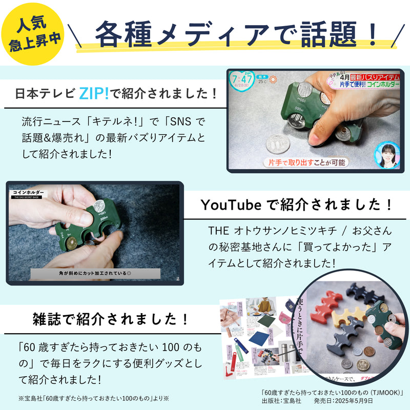 コインホルダー 携帯用 小銭 コイン収納 財布 STREAM